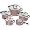 Zwilling - Set di 5 pentole con rivestimento esterno in Vetroceramica + coperchi Pure Rosa