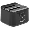 ADJ Docking Station AH01T Doppio HDD SATA 2.5"/3.5" USB 3.0 5Gbps Clonazione fino a 8TB Nero