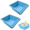 youfengamz 2 Pezzi Vassoio Congelatore in Silicone con Coperchio, 500ml Contenitori per Freezer Soup, Cubetti Ghiaccio per Silicone, per Congelare e Conservare Zuppe, Salse, Brodi,Senza BPA (Azzurro Cielo)