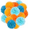 Capesaro blu e arancione, 12 pezzi di carta pom poms decorazioni per feste di compleanno college laurea decorazione, decorazione sospesa carta tessuto fiori