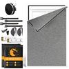 PORFOYO Set di 2 tende avvolgibili oscuranti senza foratura, 150 x 100 cm, effetto lino, 100% oscurante, con accessori