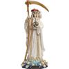 Veronese Design 11 1/2 Pollici Santa Muerte Tristo Mietitore Santa Morte Sacra Scultura in Resina Finitura Oro Bianco