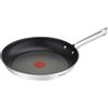 Tefal Duetto Padella 32 cm in Acciaio iossidabile, Rivestimento Antiaderente Power Resist, Base induzione e Alto Impatto, Thermo-Spot, Manico Robusto, Pulizia Facile, Senza PFOA, Adatto a Tutte Le