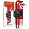 GETLITOOL Set 9PZ Chiavi Esagonali con Testa Sfera 1.5-10mm 9 Pezzi Chiave a Brugola Metrico Braccio Lungo 8-18CM in Acciaio per Riparazione Bici Elettrodomestici - Rosso