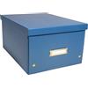 EXACOMPTA - Rif. 62352E - 1 scatola portaoggetti Neo Déco, in cartone, consegnata smontata, facile da montare grazie ai bottoni automatici, formato A4, dimensioni 27 x 36 x 20 cm, colore blu