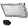 4BIG.fun Cappa aspirante + filtro a carboni attivi - Aria di estrazione/ricircolo - Larghezza 60 cm - Colore: d'argento - Corpo in acciaio inox - Illuminazione a LED [classe energetica C]