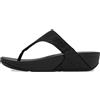 FIT FLOP LULU SHIMMERGLITZ TOE POST SANDALS BLACK