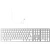 Mobility Lab USB Clavier Filaire AZERTY per Mac - Design Elegante e Sottile - Bianco e Argento - Piedini Inclinabili, Tasti Silenziosi, 12 Scorciatoie - Plug and Play Senza Installazione