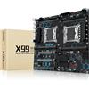 SHANGZHAOYUAN Scheda madre X99 Dual CPU LGA 2011-V3 Server Motherboard (DDR4 Max 256G, NVME/NGFF M.2, SATA 3.0, PCIe 3.0, USB 3.0, 2 Gb LAN) per processori Intel i7 serie Xeon E5 V3/V4 di quinta