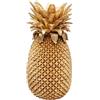 Kare Design Vaso Decorativo Pineapple, oro, forma di Ananas, 50x25x25cm, decorazione tavolo, credenza, stile esotico giungla, dettagli realistici, adatto a fiori secchi, idea regalo