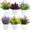 Yoratee 6 fiori artificiali in vaso, piccole piante finte con vaso, mini piante in vaso, decorazione da tavolo per casa e ufficio