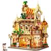 PLAXSOON Flower Bakery - Set da costruzione per caffetteria, con luci, per | City Cafe Baking House Display Model Toy, 1289 PCS Modular Building Block Kit Home Decor, Regalo per Adulti Adolescenti