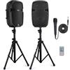 Pyle Sistema PA Portatile Wireless, Cassa Bluetooth, Altoparlanti Attivi e Passivi da 1000 Watt, Cassa Bluetooth Potente, USB SD MP3 AUX, Montaggio 35 millimetri, 2 Supporti, Microfono