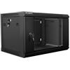 Lanberg Rack Wandschrank 48,30cm (19") 6U/600X450 Glastür schwarz (WF01-6406-10B)