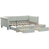 vidaXL Letto da giorno allungabile con cassetti grigio chiaro 90x190 cm velluto