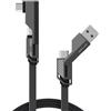 4smarts USB-C Kabel ComboCord Flat Right Angel 240W,1.5m, graphit