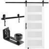 VEVOR Kit Ferramenta per Porta della Stalla 914,4 x 2133,6 mm Set Porta della Stalla Silenziosa, Cancello Scorrevole in Legno Vetro, Guida a Pavimento 8 in 1, Maniglia della Porta, Vetro Smerigliato