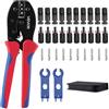 VEVOR Kit Crimpatura per Spina Solare 2,5-6 mm², Pinze con Meccanismo a Cricchetto, Marcature Metriche e AWG Chiare, 10 Coppie di Connettori Solari, 10 Coppie di Connettori per Cavi Chiavi e Custodia