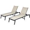 VEVOR Set di Sedie a Sdraio da Esterno 2 pezzi, Carico 180 kg, Sedia a Sdraio Pieghevole, Posizioni Regolabili, Facile da Montare, Sdraio Reclinabili in Alluminio per Piscina, Spiaggia, Giardino