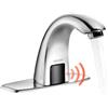 VEVOR Rubinetto per Lavabo Senza Contatto, Rubinetto Automatico con Sensore, Temperatura Regolabile per Acqua Fredda e Calda, Uso a Batteria per Bagno, Argento Cromato 160 x 45 x 125 mm