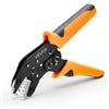 VEVOR Pinza Crimpatrice a Cricchetto per Cavi da 0,25-4 mm², Pinza Connettore Manuale per Terminali Elettrici con Marcature Metriche e AWG, Sgancio Rapido, Pressione Regolabile, per più Terminali