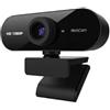 Nilox, Webcam HD 1080p, 30fps con messa a fuoco fissa, microfono incorporato, angolo di visione 78°, cavo da 160 cm, compatibile con Windows e Mac OS, Plug&Play, nero