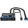 Graugear Pannello frontale Graugear con 2 porte USB Tipo C/con hub USB 2xUSB Tipo A e lettore di schede Micro SD/SD Nero [G-MP01CR]