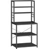 VASAGLE Scaffale Cucina, Mobile Cucina, Scaffale per Microonde, 6 Ripiani, 6 Ganci, Struttura in Acciaio, Stile Industriale, 40 x 60 x 167 cm, Grigio Antracite e Nero Inchiostro KKS024B22