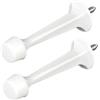 TopHomer Confezione da 2 fermaporta in lega di zinco, protezione da parete con paracolpi in gomma, per interni ed esterni, 73 mm, bianco