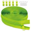LHZHLE Nastro con cerniera in nylon #5 per cucito: LHZHLE Rotolo continuo di 12 piedi di cerniere lunghe fluorescenti gialle per tappezzeria