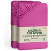 NatureMark Lenzuolo con angoli elasticizzati per bambini, 70 x 140 cm, morbido jersey, 100% cotone, set da 2 per culla e culla, rosa