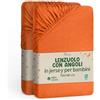 NatureMark Lenzuolo con angoli elasticizzati per bambini, 70 x 140 cm, morbido jersey, 100% cotone, set da 2 per culla e culla, terracotta