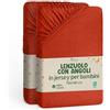 NatureMark Lenzuolo con angoli elasticizzati per bambini, 70 x 140 cm, morbido jersey, 100% cotone, set da 2 per culla e culla, rosso ruggine
