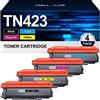HALLOLUX TN423 TN-423 Toner Compatibile per Brother TN-423 Toner Multipack TN421 TN-421 per Brother MFC-L8690CDW HL-L8260CDW DCP-L8410CDW HL-L8360CDW (Nero Ciano Magenta Giallo, 4-Pack)