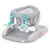 Bright Starts Sedia Pavimento per Neonati Learn-to-Sit, 2 Posizioni Regolabili per Crescita Bambino, Sedia Baby Portatile con Giocattoli Sensoriali, Unisex, Grigia, Adatta 4-12 Mesi
