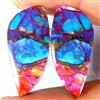 Gemstonedesire Coppia di ostriche spinose 24,30 ct. rame turchese cabina fantasia 12x24x4 mm...