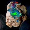 OPAL EMPIRE Pietra Opale Naturale Fire Ethiopian, Nero Grezzo 6.80 Ct 12x12 mm