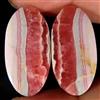 Gemstonedesire Coppia di rodocrosite rosa 100% naturale 48,10 ct cabina ovale 14x28x4 mm pie...