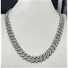 Collana da Uomo in Acciaio con zirconi Modello Cubano chiusura ad incastro