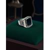 Anello Uomo Acciaio Inox Onice Nero e Zirconi misure Italiane 19, 22, 24, 26
