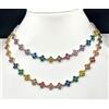 Collana Donna in Acciaio inox Argento e Oro Zirconi colorati Mis. regolabile