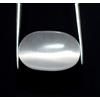 Certificato Naturale Bianco di Gatto Occhio 20.70 KT / 21 MM Ovale Cabochon