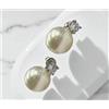 Orecchini Perle naturali e Zircone quadrato Argento 925 RODIATO Nickel Free