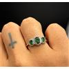 Anello Donna Argento925 Rodio Nickel Free con 3 Zirconi Colorati MIS. REGOLABILI