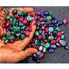 500 CT Naturale Rubino, Zaffiro E Smeraldo Mix Taglio Certificato Loose Gemme