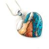 Ciondolo Cuprum/Oyster Turchese in Gemma Pietra Cuore Argento 925 S-43