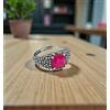 Anello Donna Argento 925 Rodiato con pietra Agata mis. Regolabile