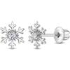 In Season Jewelry Icy Fiocco di Neve Bambini/Bambini/Ragazze Orecchini Vite Retro - Argento