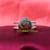 Anello Fatto a Mano In Argento Sterling 925 Turchese Gemma Oyster Multi-Color