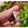 Ciondolo Fatto A Mano In Argento Sterling 925 Con Pietra Oyster Copper Turchese